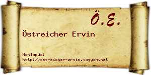 Östreicher Ervin névjegykártya